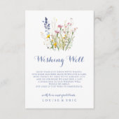 Moderne Multicolor Wildflower Wedding Wishing Well Informatiekaartje (Voorkant)