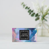 Moderne Multicolore Waterverf Cool Abstract Visitekaartje (Staand voorkant)