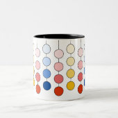 Moderne, multicolored hangende cirkels tweetone ko tweekleurige koffiemok (Center)