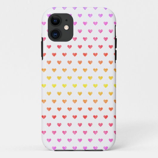 Moderne, multicolored harten op wit Case-Mate iPhone case (Achterkant)