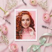 Moderne Multicolour Gingham Fotoafstudeerfeest Acryl Uitnodigingen