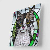 Moderne multicore-Glas in lood kat Vierkante Klok (Hoek)