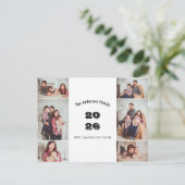 Moderne Multifoto Aangepast Gezinsjaar Briefkaart (Staand voorkant)
