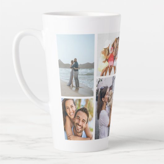 Moderne Multifoto-herinnering Latte Mok (Links)