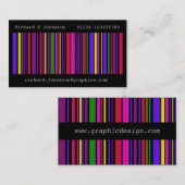 Moderne multikleurenstreepjescode visitekaartje (Voorkant / Achterkant)