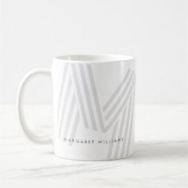 Moderne Multiline Monogram Letter Gepersonaliseerd Koffiemok