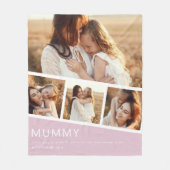 Moderne Mummie Foto Strook Collage Fleece Roze Deken (Voorkant)