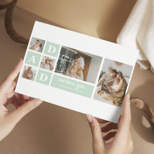 Moderne Munt Collage Foto Vader Beste Cadeau Briefkaart