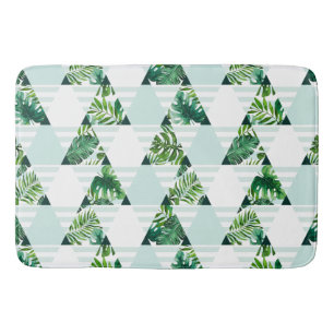 Moderne Munt Green Tropische driehoeken Geometrisc Badmat