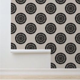 Moderne munt patroon Mocha Brown Taupe Behang