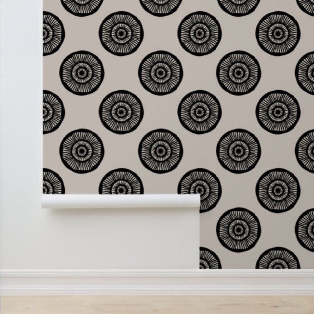 Moderne munt patroon Mocha Brown Taupe Behang (Creator heeft geüpload)