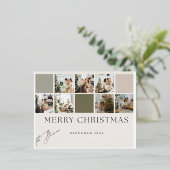 Moderne Munt Prettig Kerstfeest Vakantie Wenskaart Folie Feestdagen Briefkaart (Staand Voorkant)