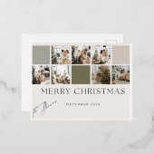 Moderne Munt Prettig Kerstfeest Vakantie Wenskaart Folie Feestdagen Briefkaart (Voorkant / Achterkant)