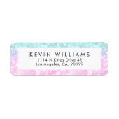 Moderne Munt & Roze Bokeh Glitter Etiket (Voorkant)