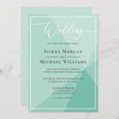 Moderne Muntgroene Geometrische Handgeschreven Bru Kaart (Voorkant / Achterkant)