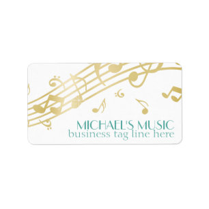 Moderne Musical Business Branding Gold Muzieknoten Etiket