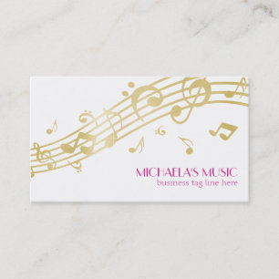 Moderne Musical Business Branding Gold Muzieknoten Visitekaartje