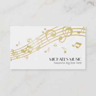 Moderne Musical Business Branding Gold Muzieknoten Visitekaartje