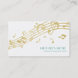 Moderne Musical Business Branding Gold Muzieknoten Visitekaartje