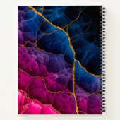 Moderne musicus, gouden saxofoon, jazz, monogram notitieboek (Achterkant)