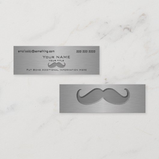 Moderne Mustache Metallic print Mini Visitekaartje (Voorkant / Achterkant)