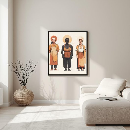 Moderne Muze – Abstracte Vrouwelijke Geometrie Poster
