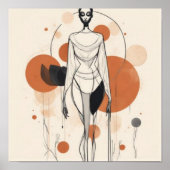 Moderne Muze – Abstracte Vrouwelijke Geometrie X Poster (Voorkant)