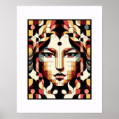 Moderne muze: een fusie van kubisme en kleur poster (Voorkant)