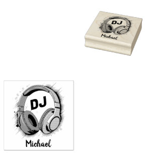 Moderne Muziek DJ Hoofdtelefoon Gepersonaliseerde  Rubberstempel