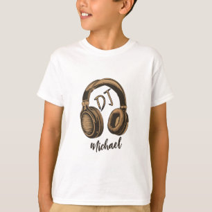 Moderne Muziek DJ Hoofdtelefoon Gepersonaliseerde T-shirt