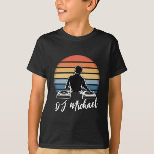 Moderne Muziek DJ Mixer Retro Gepersonaliseerde Na T-shirt