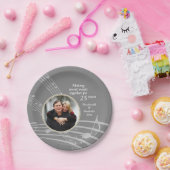 Moderne muziek foto 25e zilveren bruiloft Jubileum Papieren Bordje (Feest)