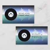 Moderne muziek geïnspireerd vinyl en equalizer visitekaartje (Voorkant / Achterkant)