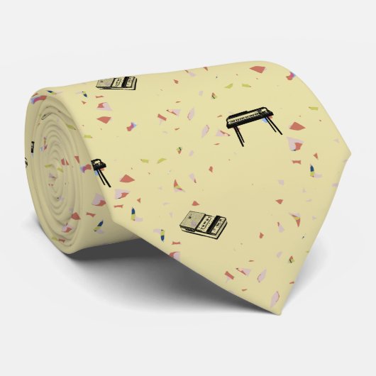 Moderne  muziek orgel tape graffiti 3 NT Stropdas (Opgerold)