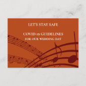 Moderne MUZIEK STAVES Wedding Safety Informatiekaartje (Voorkant)