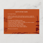 Moderne MUZIEK STAVES Wedding Safety Informatiekaartje (Achterkant)