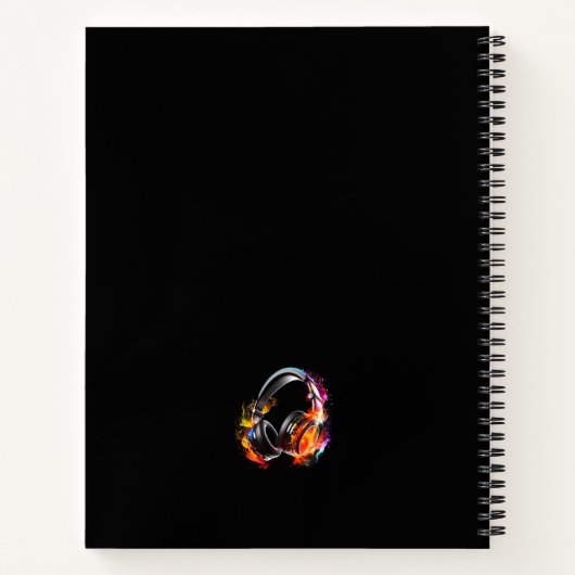 Moderne Muziek Tiener Hoofdtelefoon DJ Songwriter  Notitieboek (Achterkant)
