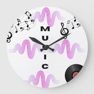 Moderne muziek wandklok Geluidsgolf ontwerp