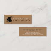 Moderne Muziekleraar Drummer eenvoudig Mini Visitekaartje (Voorkant / Achterkant)