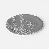 Moderne MUZIEKNOTEN 25e SILVER-Jubileum op maat Papieren Bordje (Gekanteld)