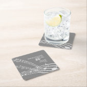 Moderne MUZIEKNOTEN 25e ZILVEREN Jubileum Kartonnen Onderzetters (Insitu)