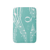 Moderne Muzieknoten Blauwgroen monogram Bath Mat (Voorkant Verticaal)