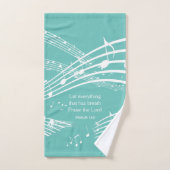 Moderne Muzieknoten Blauwgroen monogram handdoekse Bad Handdoek (Handdoek)