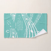 Moderne Muzieknoten Blauwgroen monogram handdoekse Bad Handdoek (Handdoek)