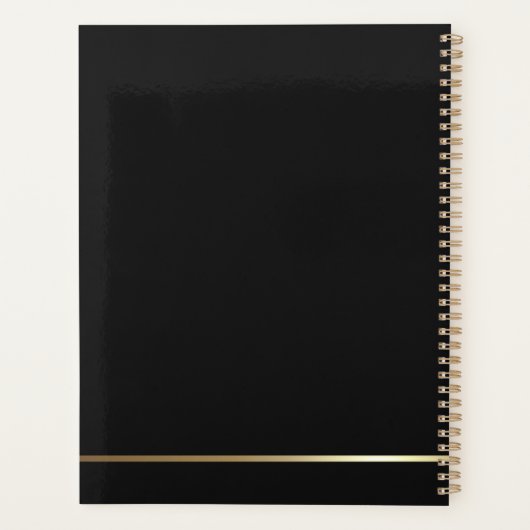 Moderne Muzieknoten Goud Elegant  Planner (Achterkant)