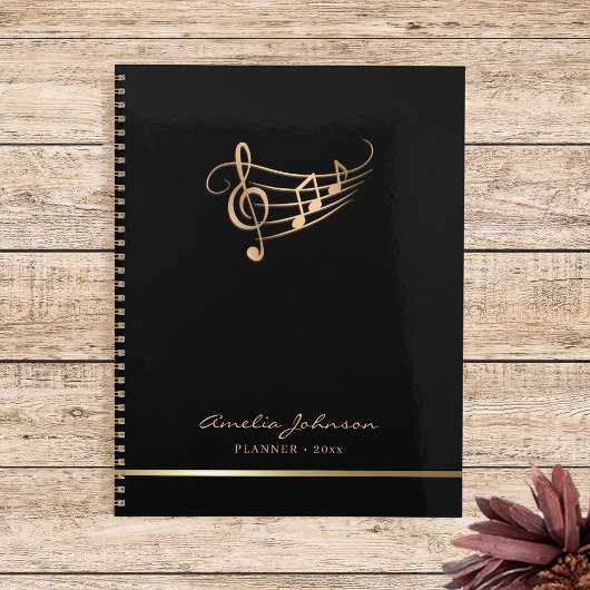 Moderne Muzieknoten Goud Elegant  Planner