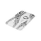Moderne Muzieknoten White Black Monogram Bath Mat (Gekanteld)