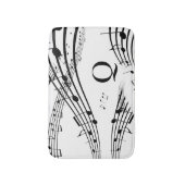Moderne Muzieknoten White Black Monogram Bath Mat (Voorkant Verticaal)