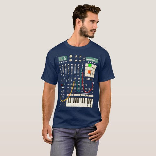 Moderne muziekproducent en elektronisch muzikant t-shirt (Voorkant volledig)
