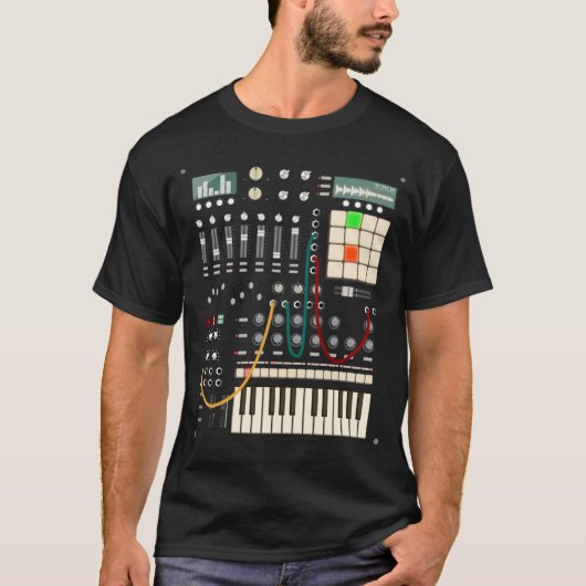 Moderne muziekproducent en elektronisch muzikant t-shirt (Voorkant)